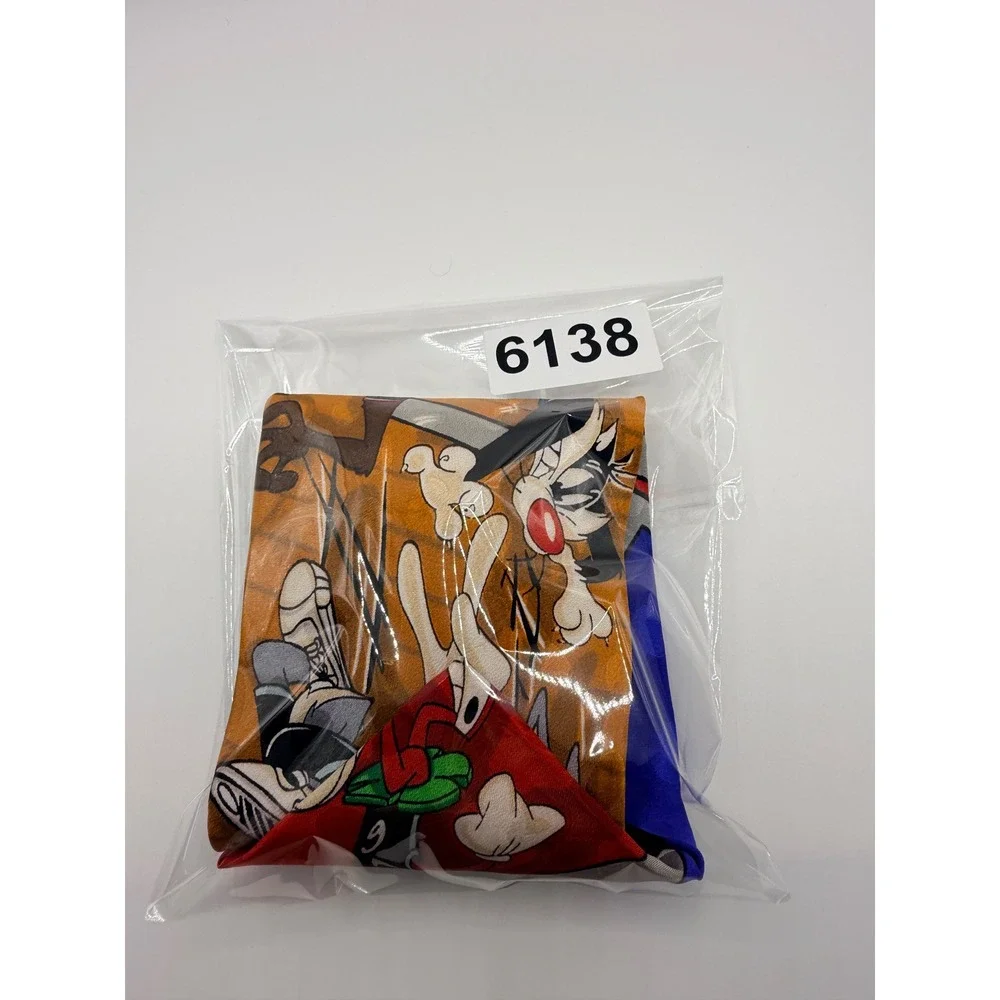 Vintage 1994 Looney Tunes Mania Silk Tie Basketball Bugs Bunny Marvin Martian